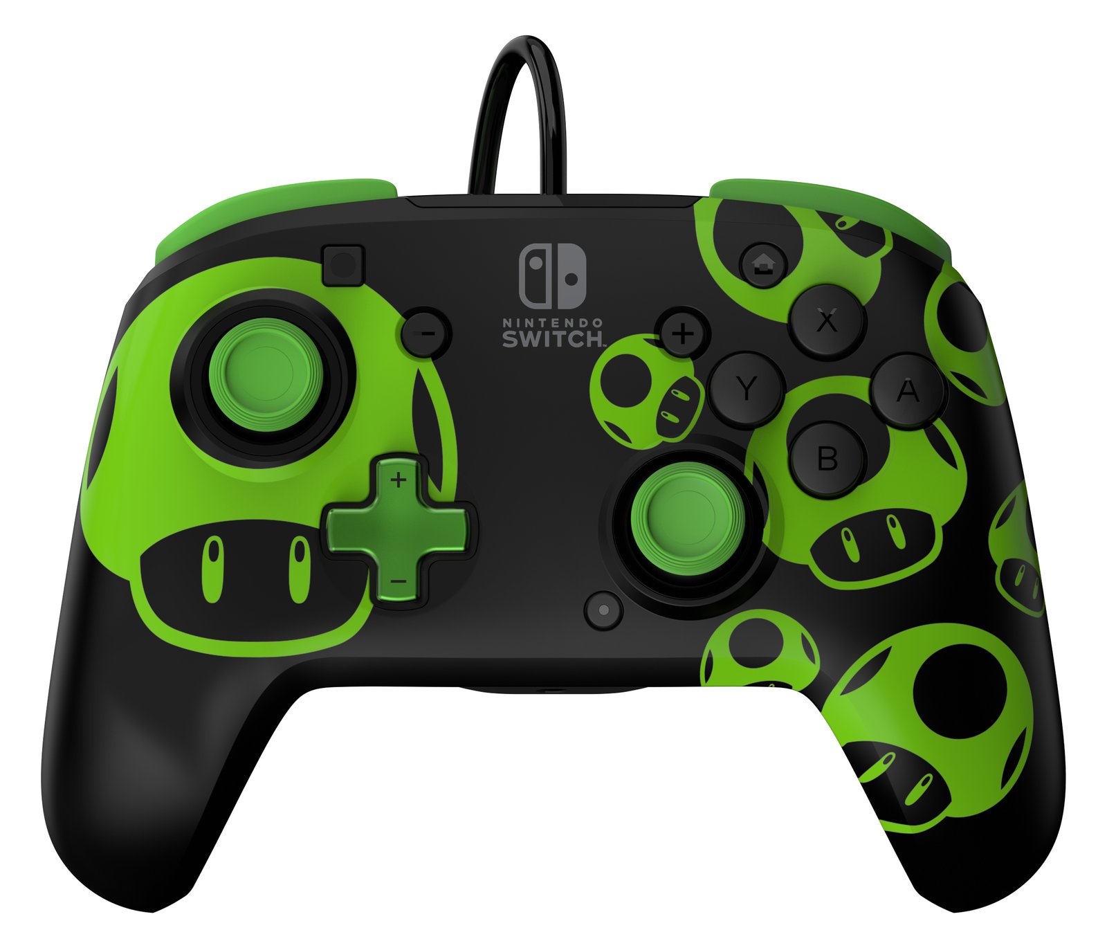 PDP REMATCH: 1-Up Glow in the Dark - Gamepad - Nintendo Switch - Nintendo Switch OLED - USB