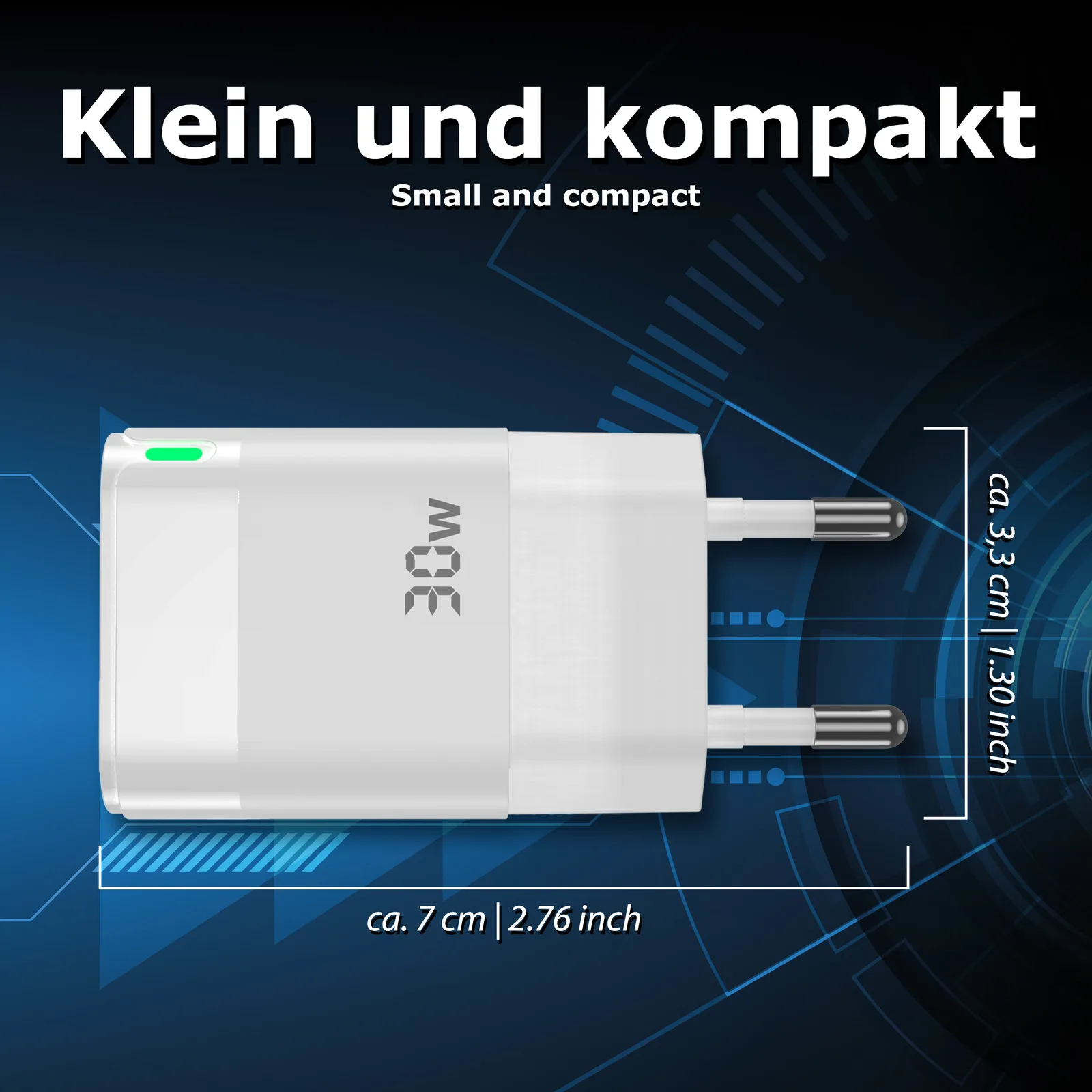PEDEA Mini SchnelladegeraetDual 1xC 1xA weiß, Ansicht 4