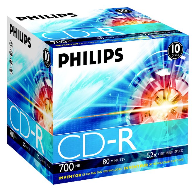 Philips 10 x CD-R - 700 MB (80 Min) 52x - Jewel Case (Schachtel)