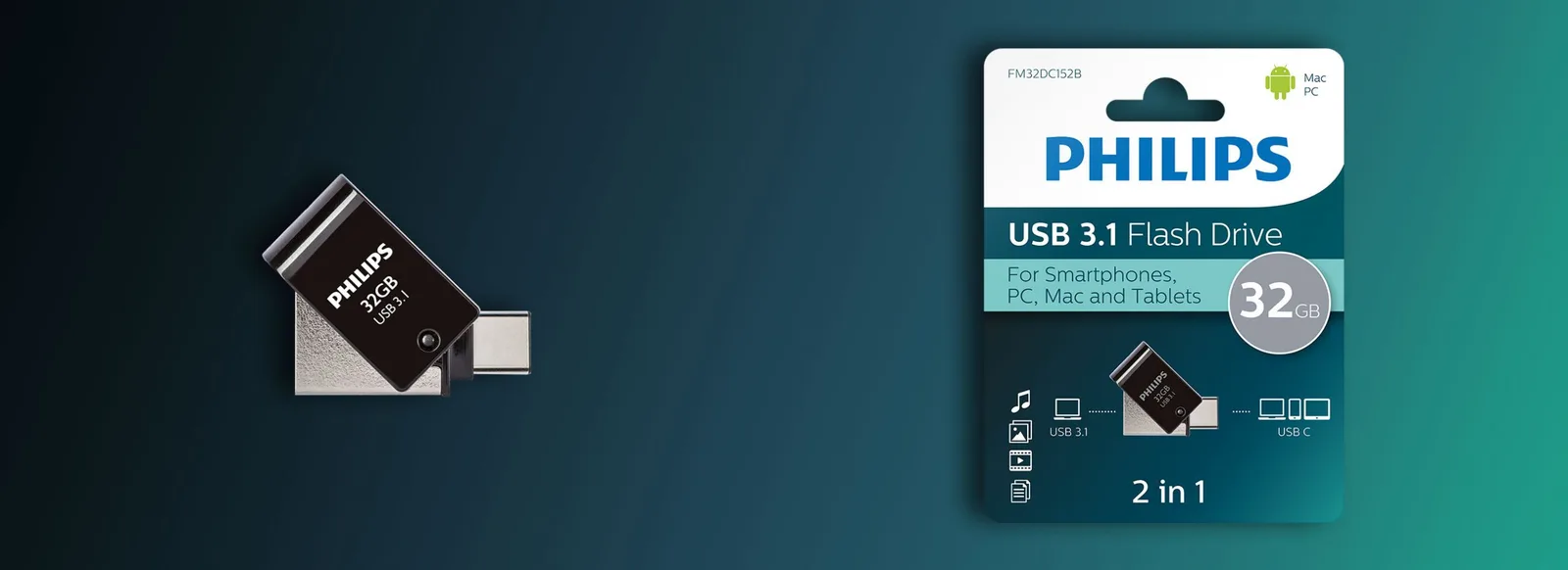 Philips FM32DC152B - USB-Flash-Laufwerk - 32 GB, Ansicht 2