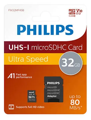 Philips FM32MP45B - Flash-Speicherkarte (microSDHC/SD-Adapter inbegriffen), Ansicht 2
