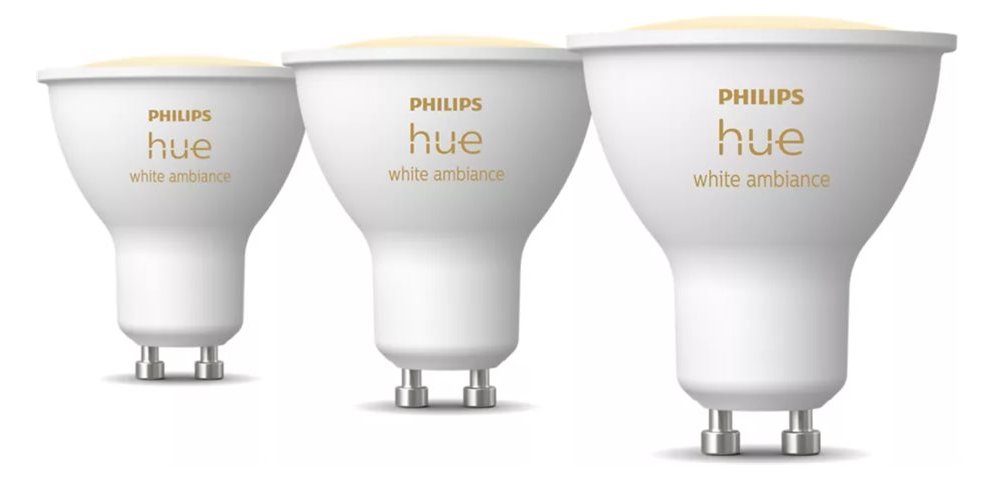 Philips Hue White ambiance - LED-Spot-Glühbirne - GU10 - 4.2 W - Klasse E - 2200-6500 K (3er Pack) von LumaTech