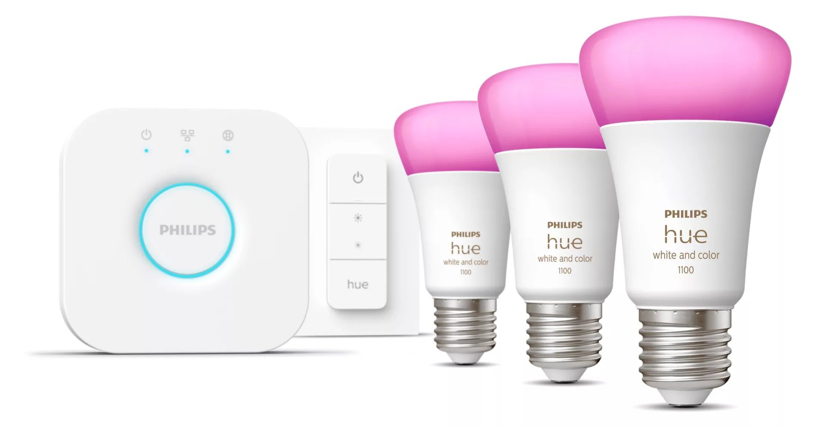 Philips Hue White and Color Ambiance Starter Kit - Drahtloses Beleuchtungs-Kit - LED-Lampe x 3 - E27 - 9 W (75 W) von LumaTech