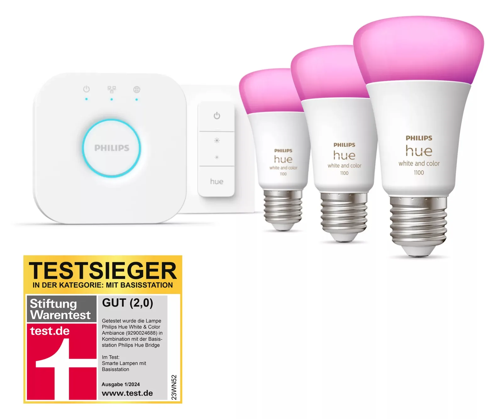 Philips Hue White and Color Ambiance Starter Kit - Drahtloses Beleuchtungs-Kit - LED-Lampe x 3 - E27 - 9 W (75 W), Ansicht 2