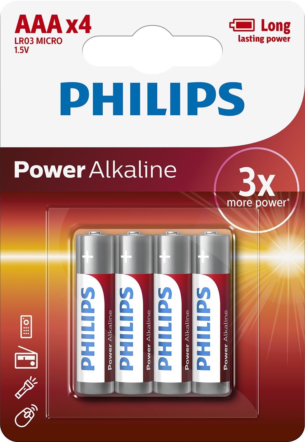 Philips Power Life LR03P4B - Batterie 4 x AAA