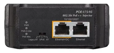 Planet POE-175-95 - IEEE 802.3bt - 10/100/1000Base-T(X) - Cat6 - Schwarz - 100 - 240 V - DC 54, Ansicht 4