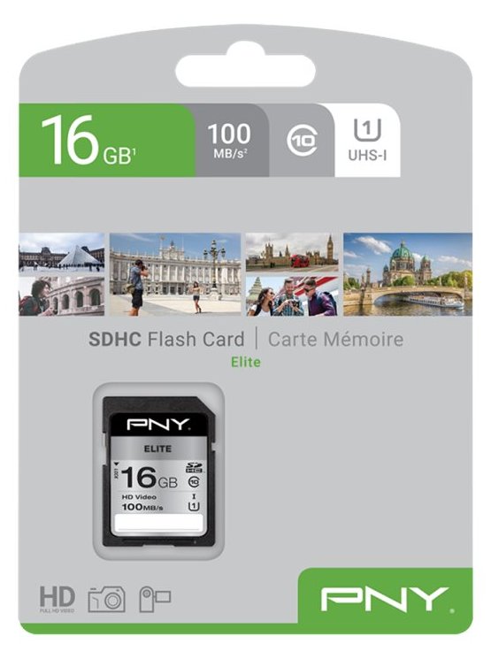 PNY Elite - Flash-Speicherkarte - 16 GB - UHS-I U1 / Class10
