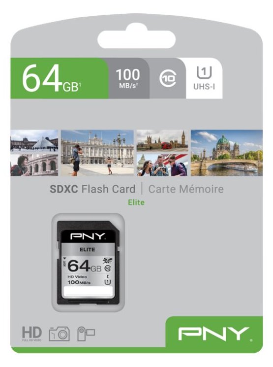 PNY Elite - Flash-Speicherkarte - 64 GB - UHS-I U1 / Class10
