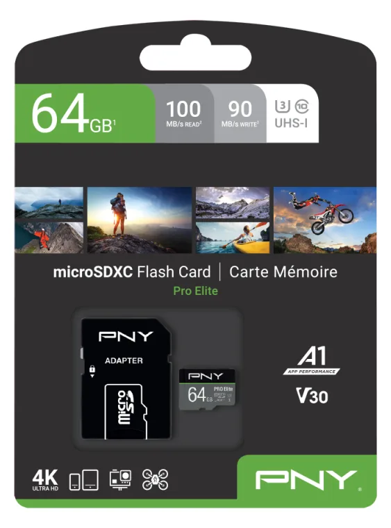 PNY PRO Elite - Flash-Speicherkarte (microSDXC-an-SD-Adapter inbegriffen), Ansicht 4