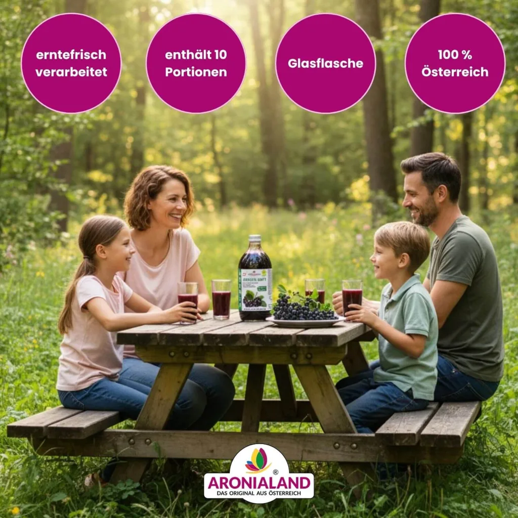 Bio-Aroniasaft 6 × 0,5 l – 100 % Direktsaft aus Österreich, 1.629 mg OPC pro 50 ml, Ansicht 6