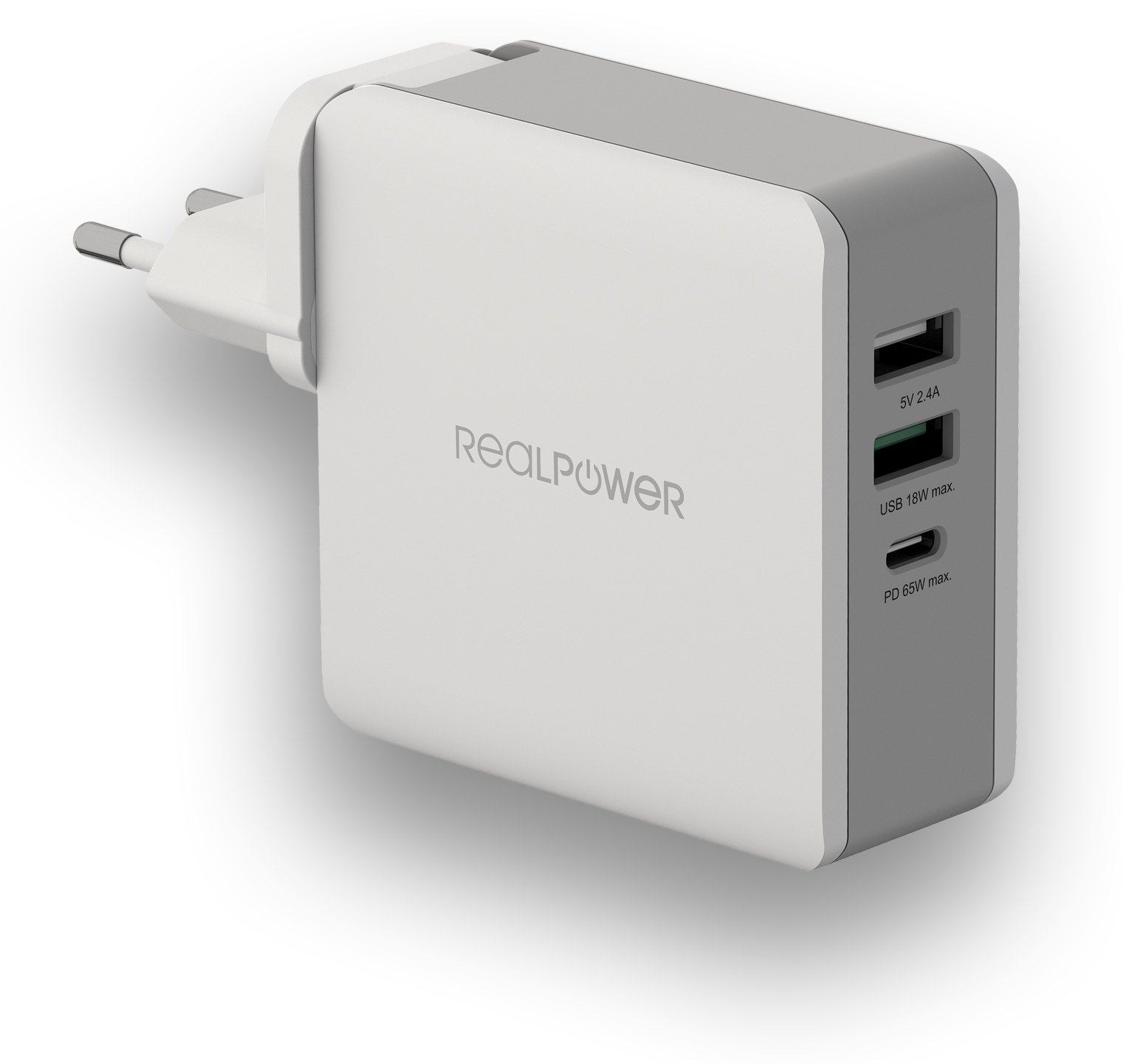 RealPower DeskCharge-65 Travel - Drinnen - AC - 20 V - Grau