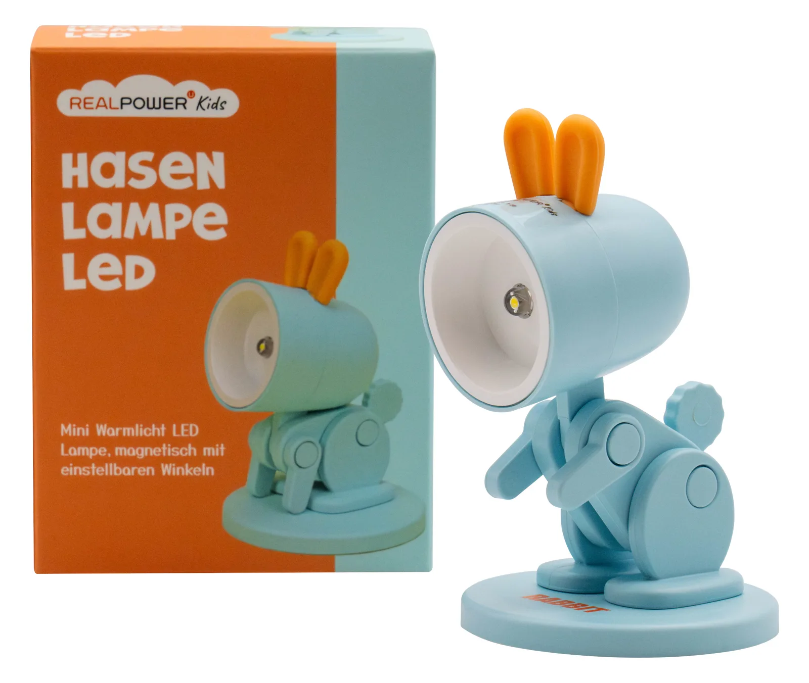 RealPower LED-Tier Taschenlampe Blue rabbit mit Sockel, Ansicht 2