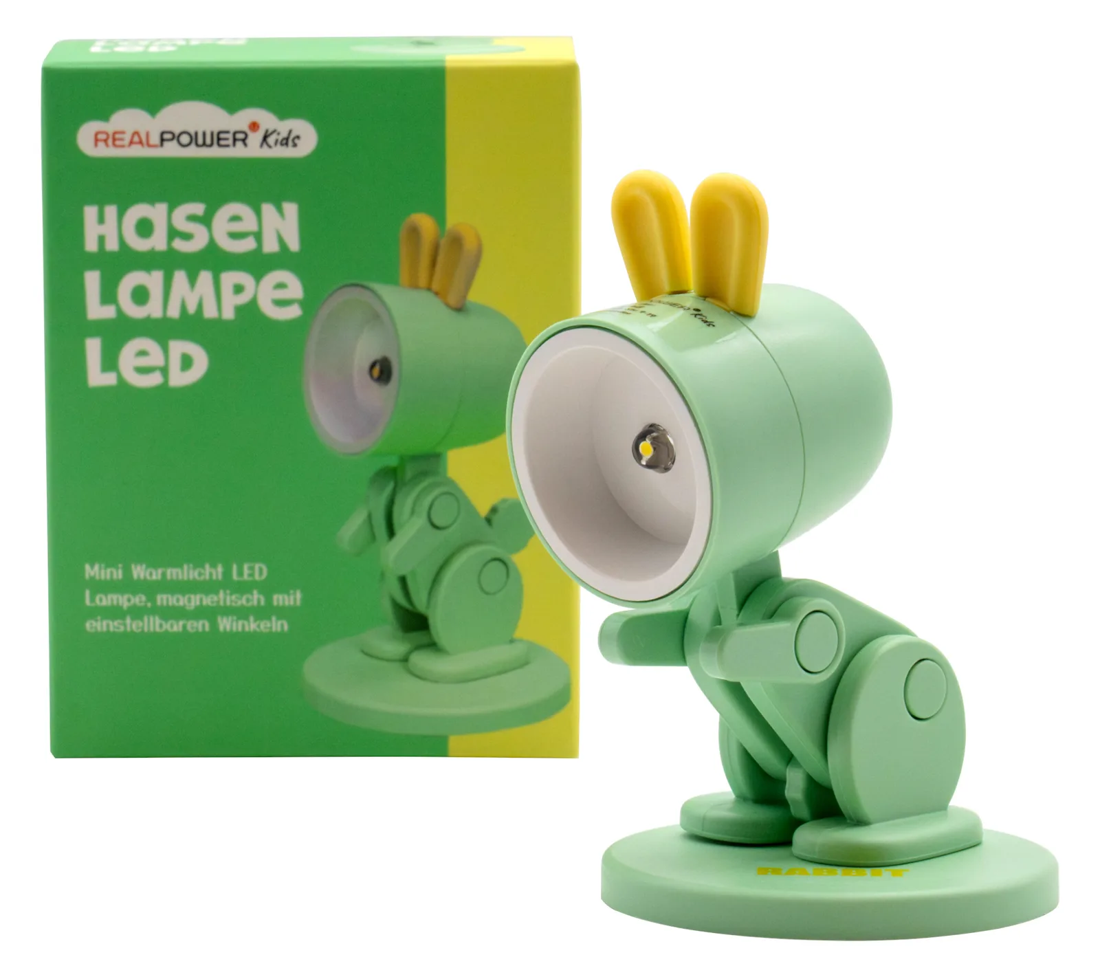 RealPower LED-Tier Taschenlampe Grenn rabbit mit Sockel, Ansicht 2
