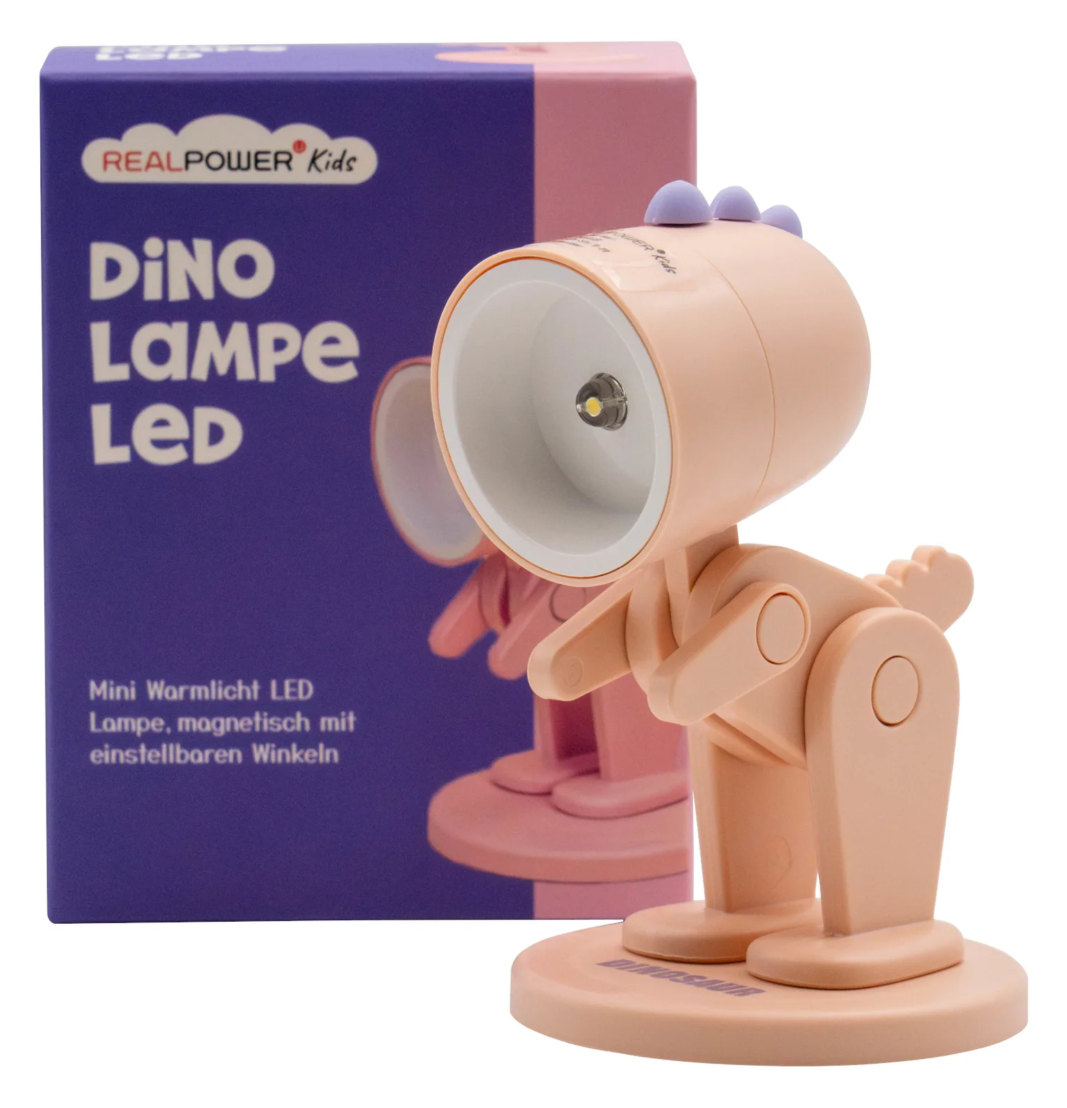 RealPower LED-Tier Taschenlampe Pink dino mit Sockel, Ansicht 2
