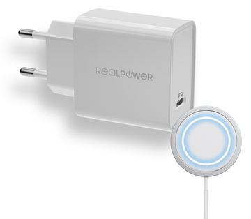 RealPower PC-MagSet - Drinnen - AC - Kabelloses Aufladen - Weiß von LumaTech