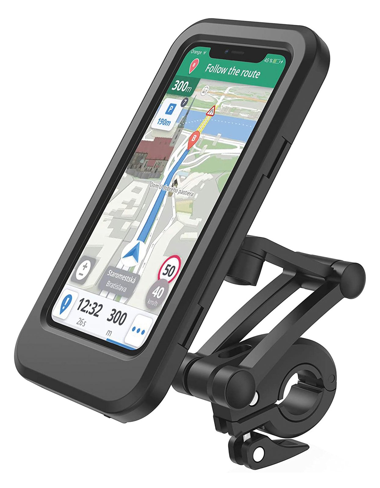 RealPower TourProtect - Handy/Smartphone - Passive Halterung - Fahrrad - Fahrrad / Auto - Schwarz