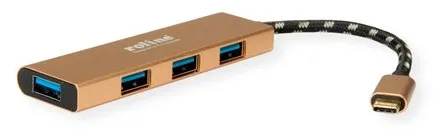 ROLINE 14.02.5049-5 - USB 3.2 Gen 1 (3.1 Gen 1) Type-C - USB 3.2 Gen 1 (3.1 Gen 1) Type-C - 5000 Mbit/s - Gold, Ansicht 3