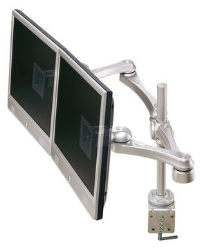ROLINE Dual LCD Monitor Arm - Befestigungskit (Spannbefestigung für Tisch, einstellbarer Montagearm) von LumaTech