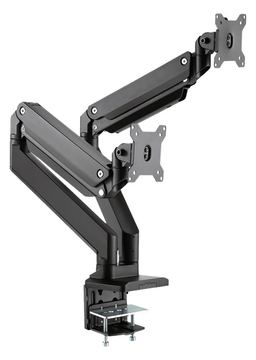 ROLINE Dual LCD Monitor Stand Pneumatic - Befestigungskit (Spannbefestigung für Tisch, 2 einstellbare Arme) von LumaTech