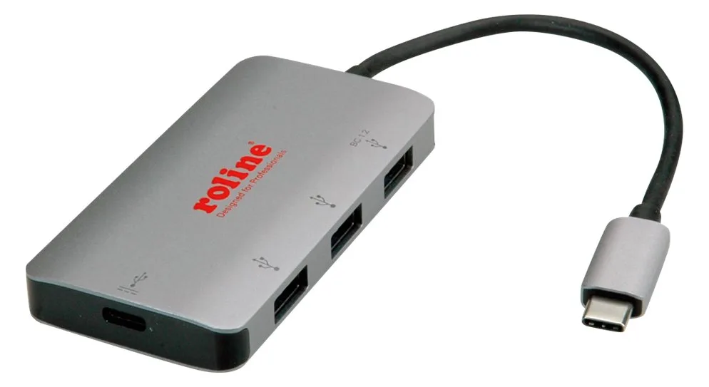 ROLINE Hub - 3 x USB 3.1 Gen 1 + 1 x USB-C (Spannungsversorgung), Ansicht 3