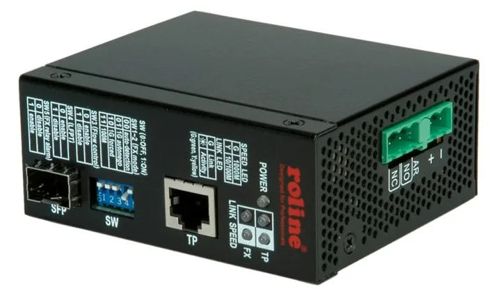 ROLINE Industrie Konverter - Medienkonverter - GigE - 10Base-T, 100Base-TX, 1000Base-T, 1000Base-X, 100Base-X - RJ-45, Ansicht 2
