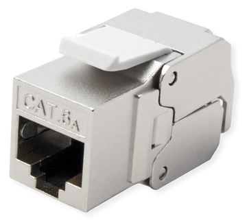 ROLINE Keystone Kat6A/Kl.EA RJ45 geschirmt werkzeuglos silberf. von LumaTech
