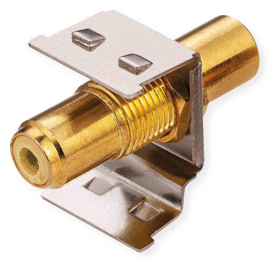 ROLINE Keystone-Kupplung RCA geschirmt Metall gelb