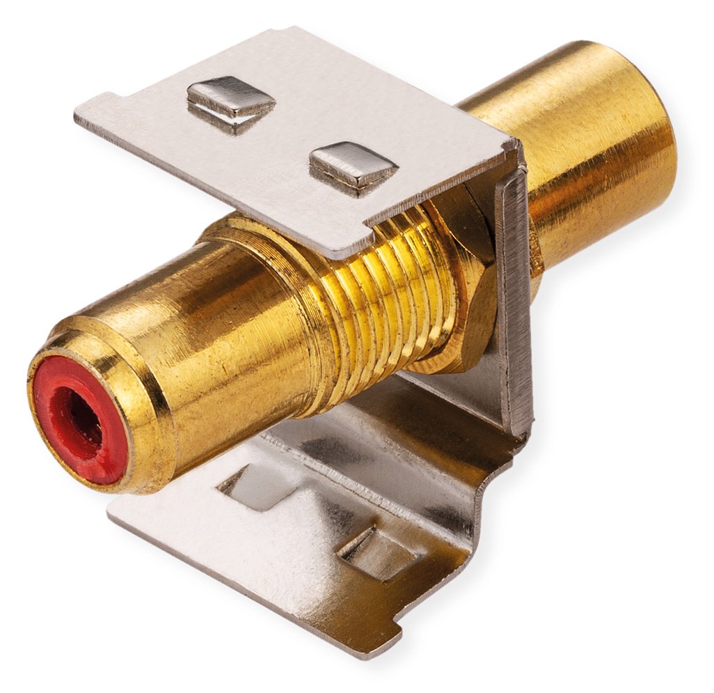 ROLINE Keystone-Kupplung RCA geschirmt Metall rot von LumaTech