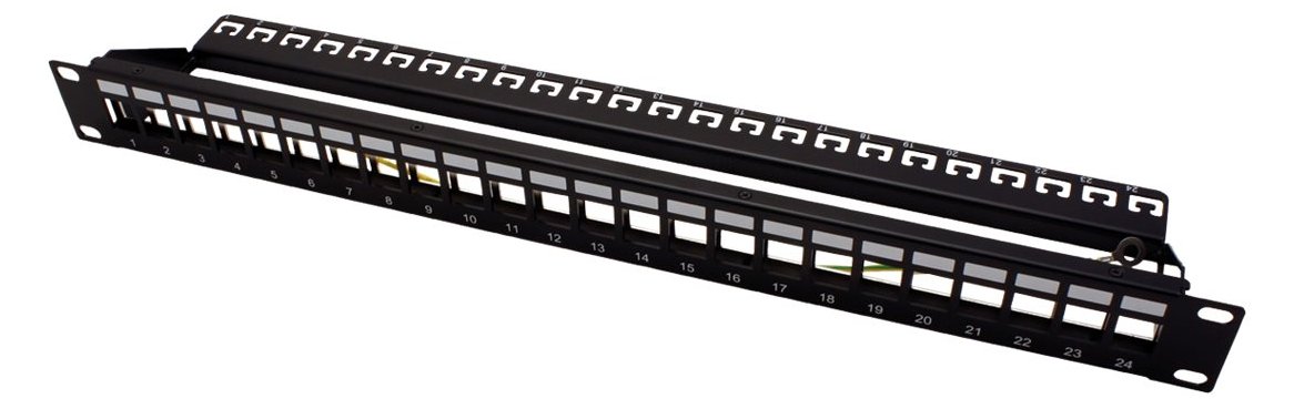 ROLINE Leeres Keystone-Patchpanel - CAT 5e/6/6a - STP - Schwarz - 48.3 cm (19)