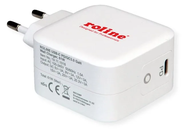 ROLINE Netzteil - 61 Watt - 3 A - PD, QC 3.0 (USB-C), Ansicht 3