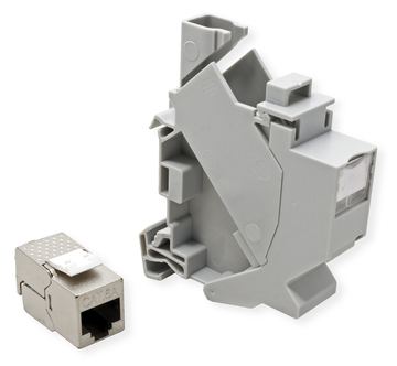 ROLINE RJ45 Tragschienenadapter inkl. Keystone Kat.6A von LumaTech