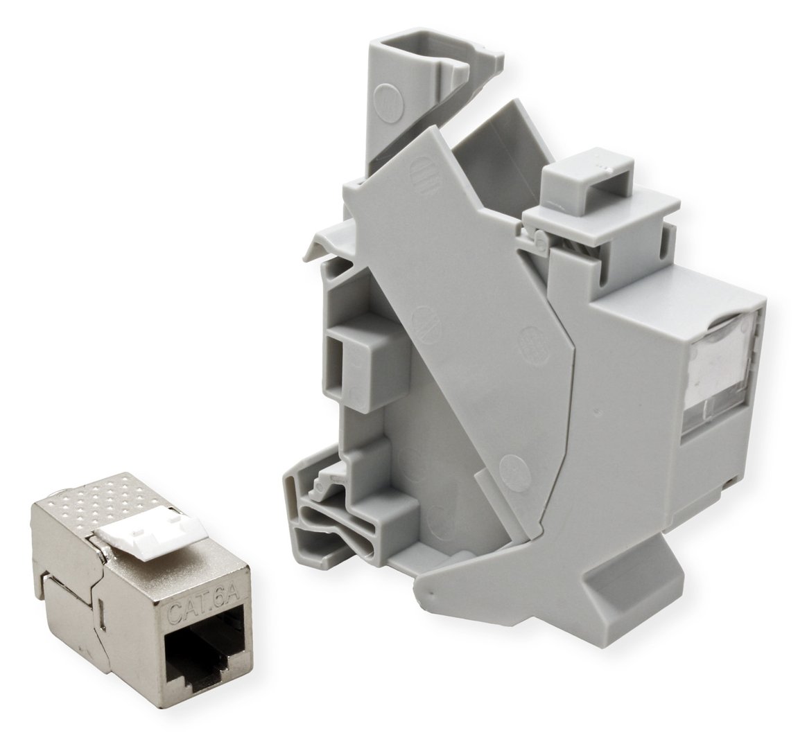 ROLINE RJ45 Tragschienenadapter inkl. Keystone Kat.6A von LumaTech