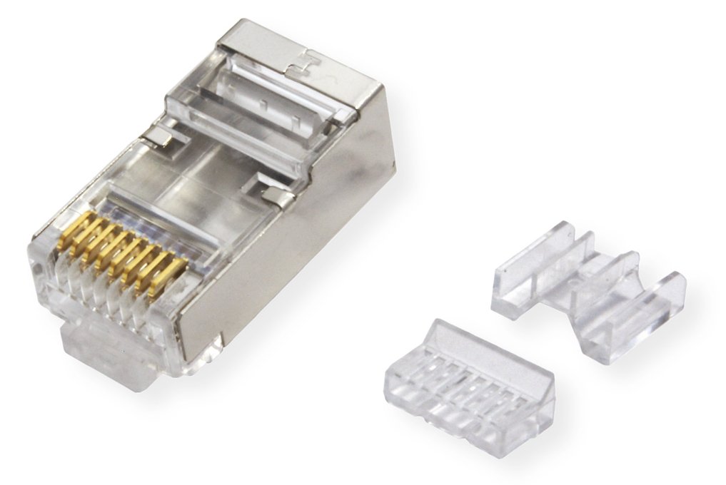 ROLINE RJ45-Stecker Kat.6A geschirmt + Einsatz 10 St.