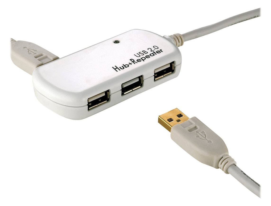 ROLINE USB 2.0 4-Port Hub mit Repeater - Hub