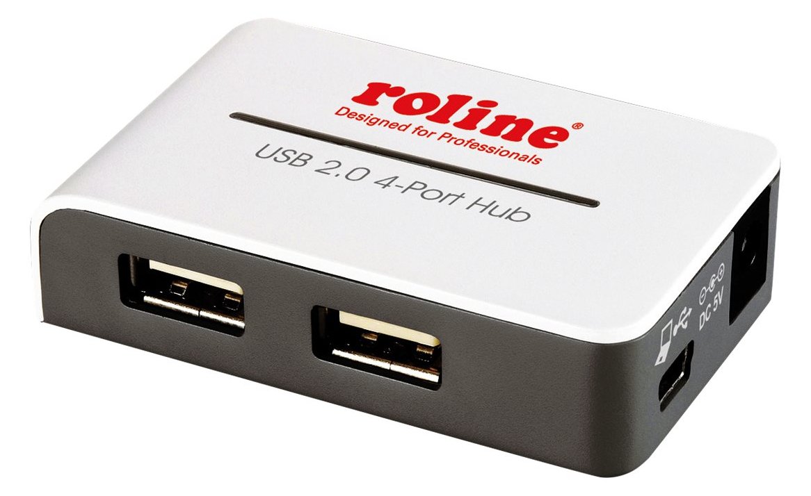 ROLINE USB 2.0 Hub Black and White - Hub - 4 x USB 2.0 von LumaTech