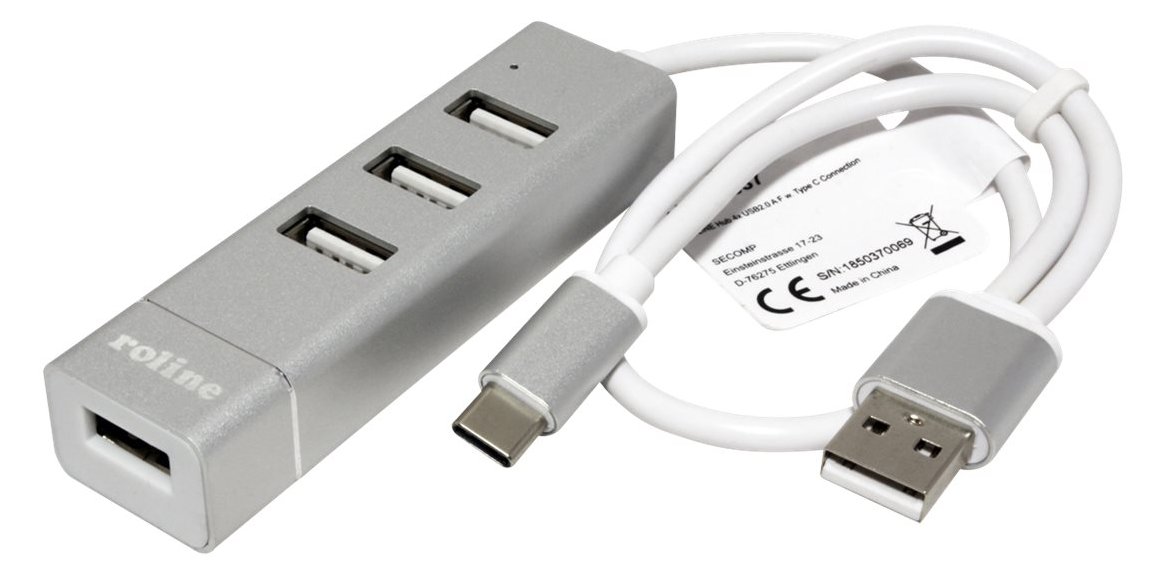 ROLINE USB 2.0 Notebook Hub - Hub - 4 x USB 2.0