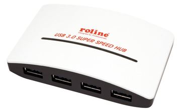 ROLINE USB 3.0 Hub Black and White - Hub - 4 x SuperSpeed USB 3.0 von LumaTech