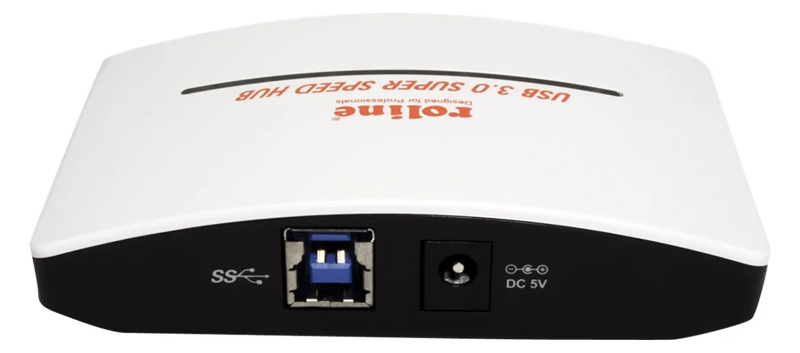 ROLINE USB 3.0 Hub Black and White - Hub - 4 x SuperSpeed USB 3.0, Ansicht 3