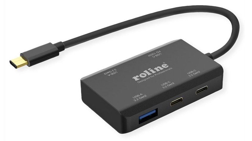 ROLINE USB3.2 Gen2 Hub Typ C 2x A++ PD