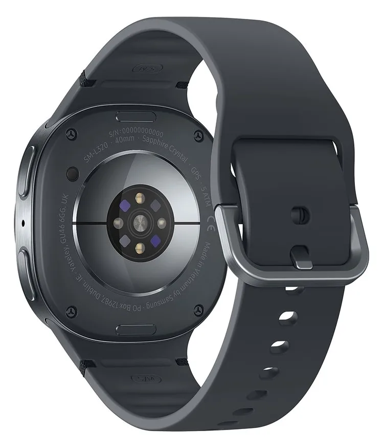 Samsung Galaxy Watch8 - 40 mm - Carbon-Schwarz - intelligente Uhr mit Sportband - Graphit - S/M - Anzeige 3.4 cm (1.34), Ansicht 5