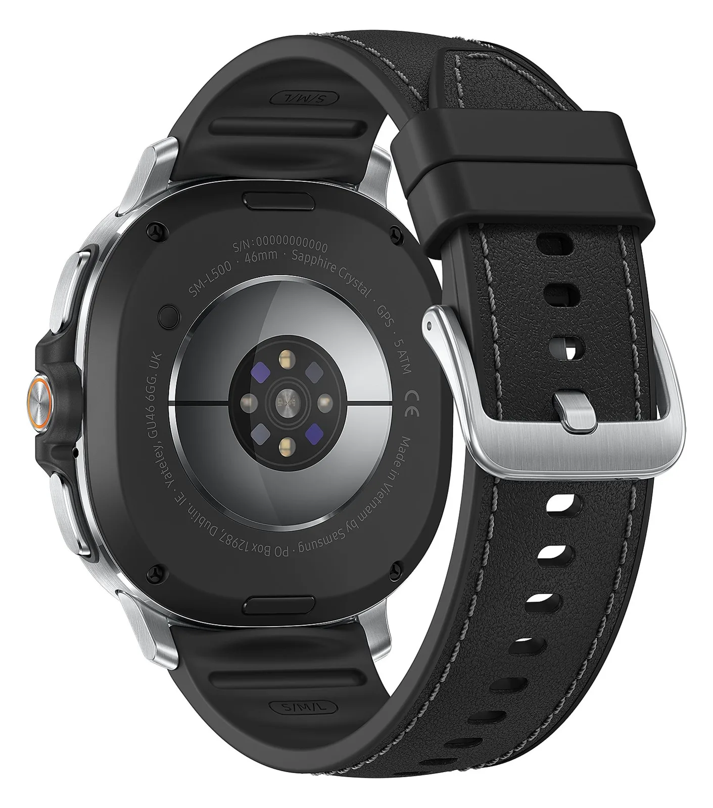 Samsung Galaxy Watch8 Classic - 46 mm - intelligente Uhr mit Hybridband - Hybrid-Eco-Leder - S/M/L - Anzeige 3.4 cm - Schwarz, Ansicht 4