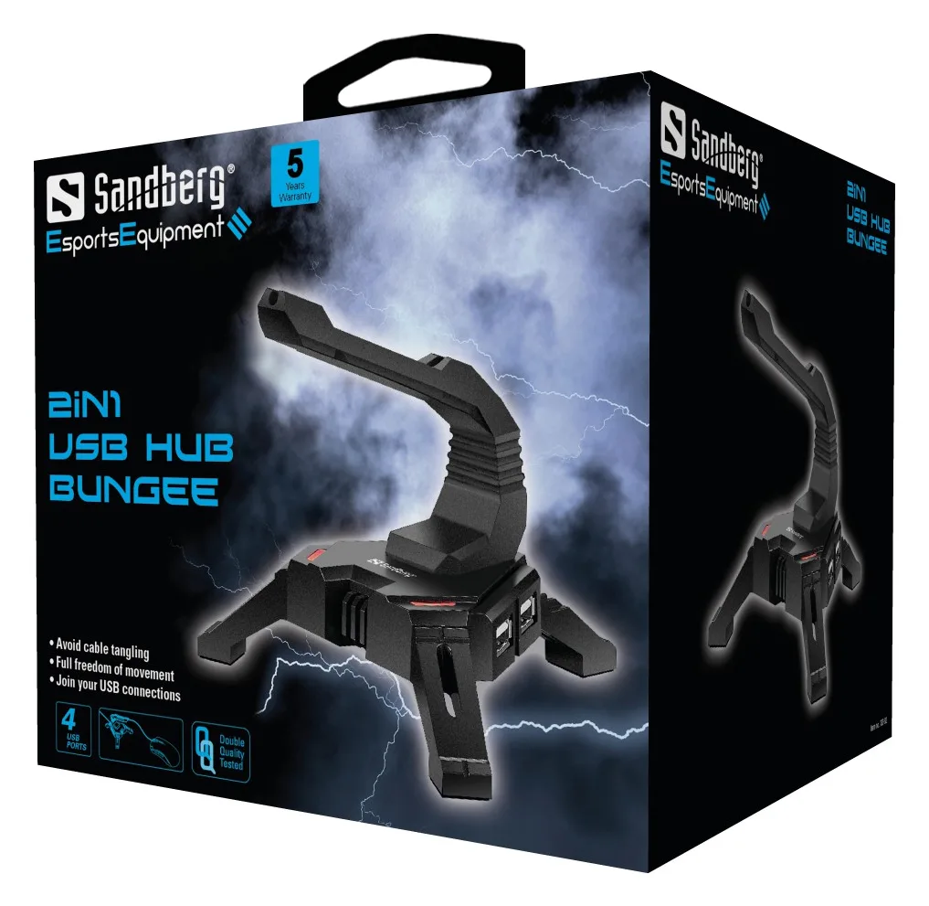 SANDBERG 2in1 USB Hub Bungee - Hub - 4 x USB 2.0, Ansicht 3