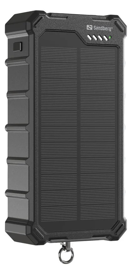 SANDBERG Active CampLED - Solar-Powerbank - 20000 mAh - 74 Wh - 20 Watt - 3 A - PD/PPS - 3 Ausgänge (2 x USB-C, USB), Ansicht 2