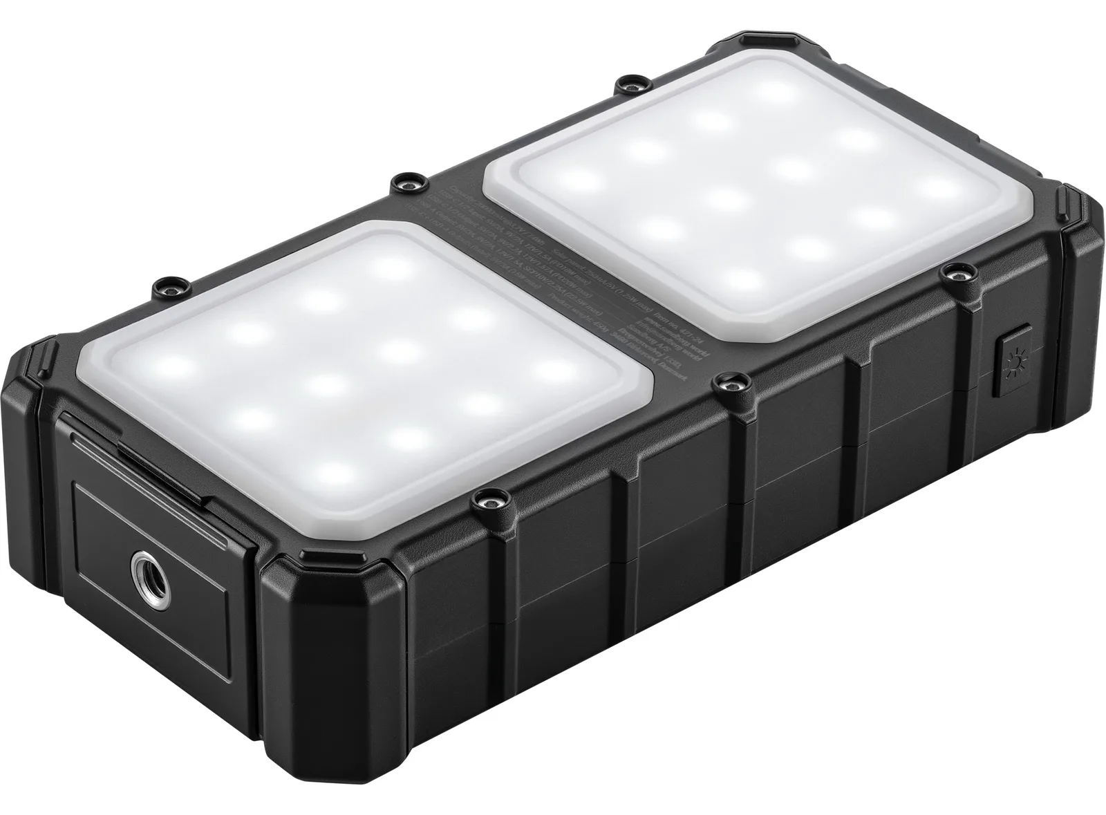 SANDBERG Active CampLED - Solar-Powerbank - 20000 mAh - 74 Wh - 20 Watt - 3 A - PD/PPS - 3 Ausgänge (2 x USB-C, USB), Ansicht 3