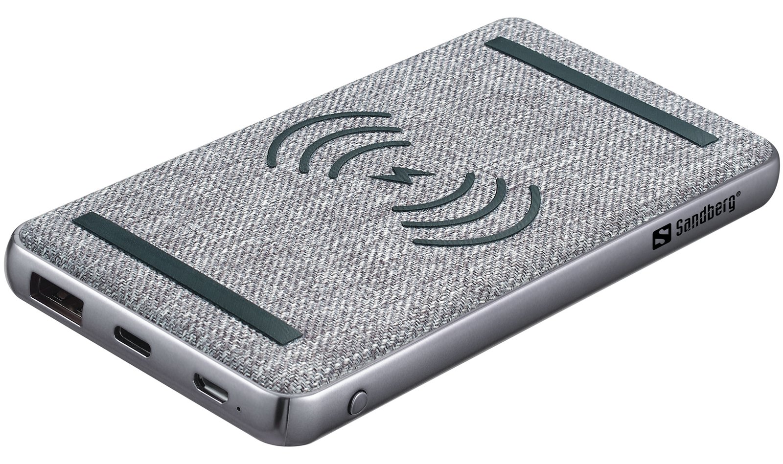 SANDBERG Induktive Power Bank - Li-Pol - 10000 mAh - 37 Wh - 3 A - PD, QC 3.0 - 2 Ausgabeanschlussstellen