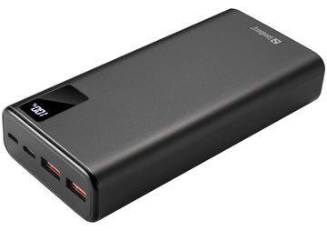 SANDBERG Powerbank - 20000 mAh - 74 Wh - 20 Watt - 3 A - PD, QC 3.0 - 3 Ausgabeanschlussstellen (2 x USB, 24 pin USB-C) von LumaTech