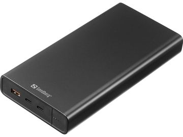 SANDBERG Powerbank - 38400 mAh - 142 Wh - 100 Watt - 3 A - PD - 3 Ausgabeanschlussstellen (2 x USB, 24 pin USB-C) von LumaTech