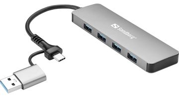 SANDBERG USB-C/A to 4xUSB 3.0 Hub 3.0 von LumaTech