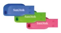 SanDisk Cruzer Blade - USB-Flash-Laufwerk - 16 GB - USB 2.0 - Blau, grün, pink (Packung mit 3), Ansicht 3