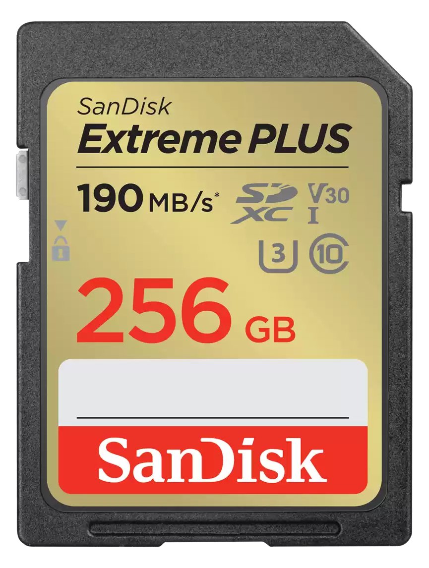 SanDisk Extreme Plus 256GB SDXC 190MB/s UHS-I - Extended Capacity SD (SDXC)